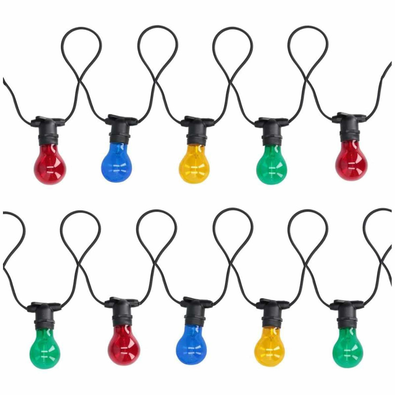 Guirlande Lumineuse Extérieure 5M 10 Ampoules Verre Multicolores IP44 (Sans Transformateur) Guirlande Lumineuse Extérieure 5M 10 Ampoules Verre Multicolores IP44 (Sans Transformateur)