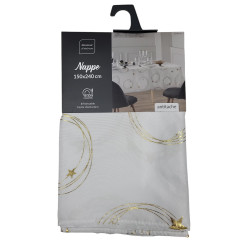 NAPPE STAR BLANC/OR 150x240CM