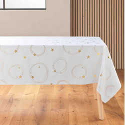 NAPPE STAR BLANC/OR 150x240CM