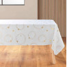 Nappe Rectangulaire 150x240cm Polyester Imprimé Métallisé Star Blanc / Or Nappe Rectangulaire 150x240cm Polyester Imprimé Métallisé Star Blanc / Or