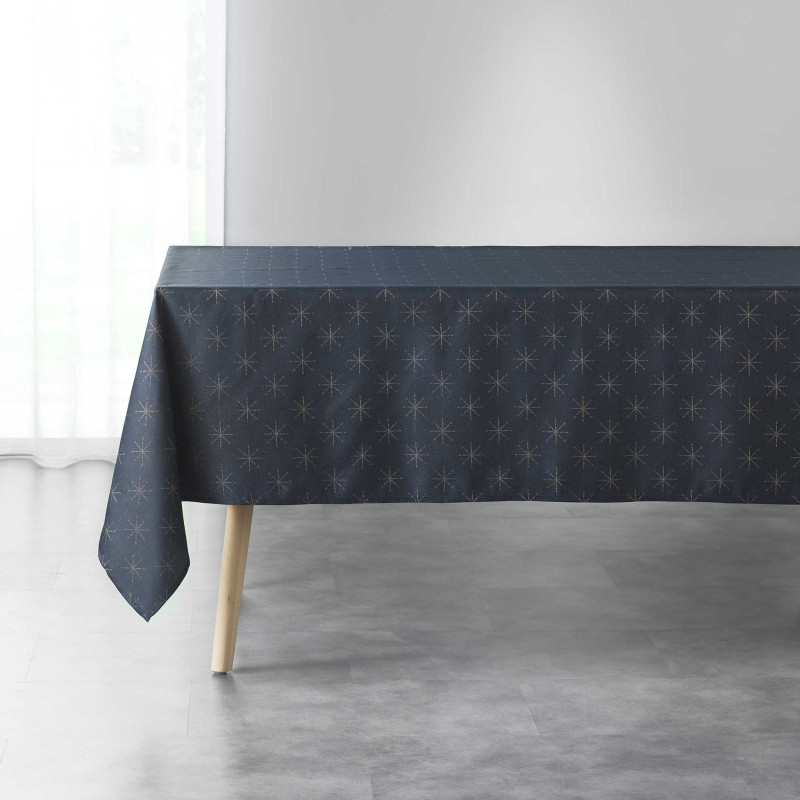 Nappe Étoiles Marine/Or 140x240cm Jacquard Fils Métallisés Nappe Étoiles Marine/Or 140x240cm Jacquard Fils Métallisés