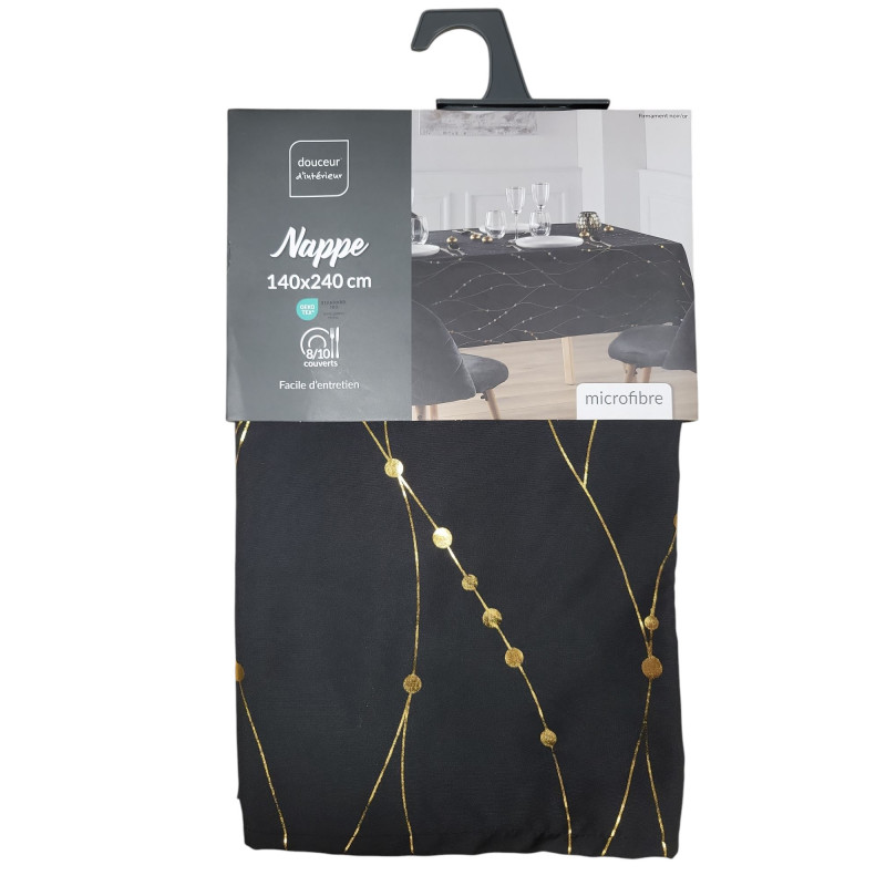 NAPPE FIRMAMENT NOIR/OR 140x240CM