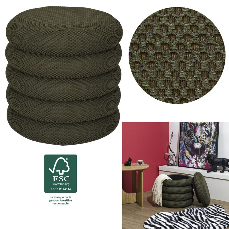 POUF RANGEMENT ATOME KAKI POUF RANGEMENT ATOME KAKI