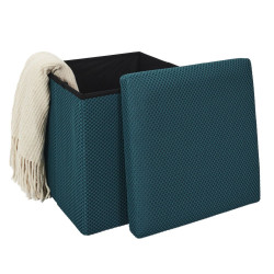 COFFRE POUF PLIABLE ATOME BLEU