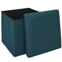 COFFRE POUF PLIABLE ATOME BLEU