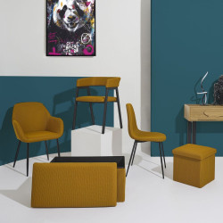 COFFRE POUF PLIABLE ATOME JAUNE