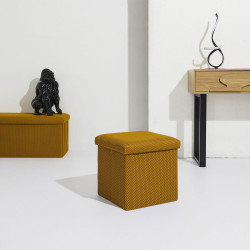 COFFRE POUF PLIABLE ATOME JAUNE