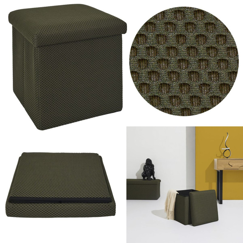 COFFRE POUF PLIABLE ATOME KAKI COFFRE POUF PLIABLE ATOME KAKI