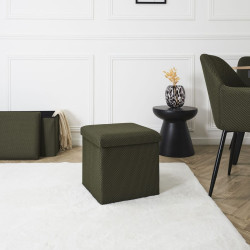 COFFRE POUF PLIABLE ATOME KAKI