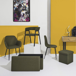 COFFRE POUF PLIABLE ATOME KAKI
