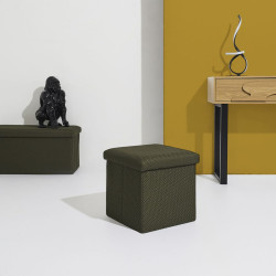 COFFRE POUF PLIABLE ATOME KAKI