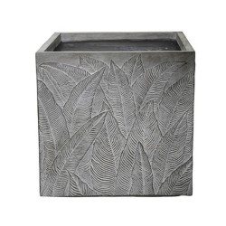 POT CARRÉ "FEUILLAGE" L 44.5X44.5 H43CM