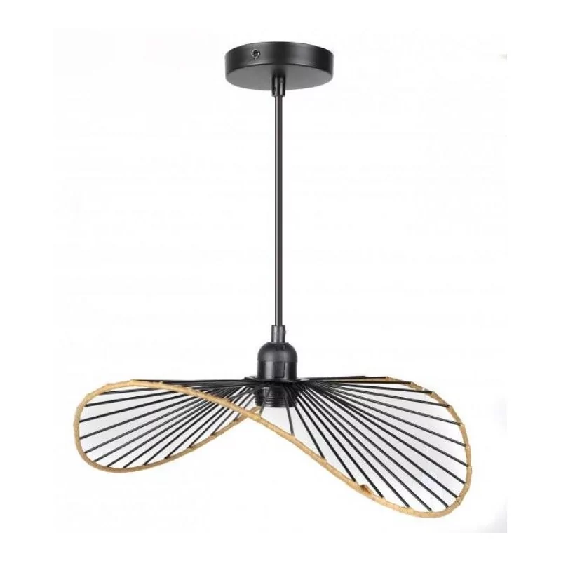 Lampa wisząca Rayne D35xH10cm z czarnego metalu Natural Living