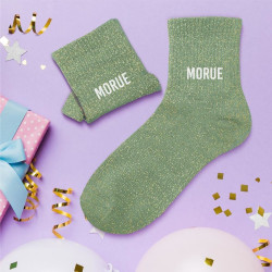 CHAUSSETTES COURTES PAILLETTES MORUE