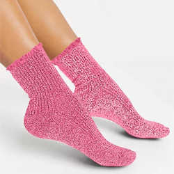 CHAUSSETTES COURTES PAILLETTES ROSE FEST