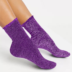 CHAUSSETTES COURTES PAILLETTES VIOLET FE