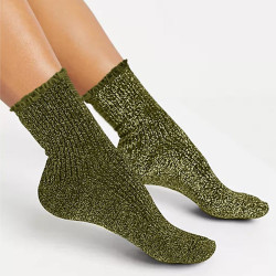 CHAUSSETTES COURTES PAILLETTES KAKI FEST