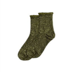 CHAUSSETTES COURTES PAILLETTES KAKI FEST