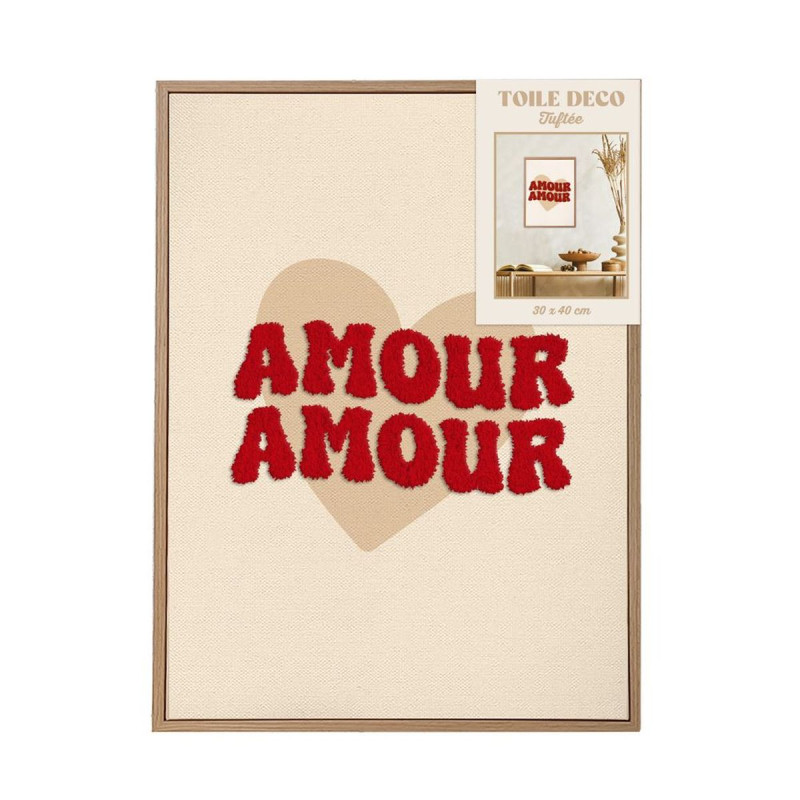 TOILE TUFTEE AMOUR AMOUR 30x40cm TOILE TUFTEE AMOUR AMOUR 30x40cm
