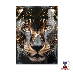 TOILE EFFET LAQUEE PANTHERE NOIRE 60x80c