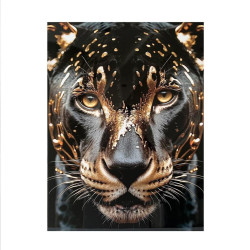 TOILE EFFET LAQUEE PANTHERE NOIRE 60x80c