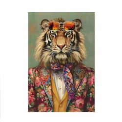 TOILE PAILLET TIGRE GENTLEMAN 90x60cm