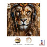 TOILE PAILLET LION CASQUE 90x60cm