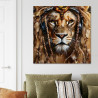 TOILE PAILLET LION CASQUE 90x60cm TOILE PAILLET LION CASQUE 90x60cm