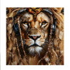 TOILE PAILLET LION CASQUE 90x60cm