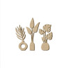 CADRE VASES TROPICAUX DECO BOIS 40X40CM