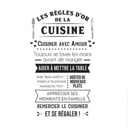 STICKER LES REGLES DOR DE LA CUISINE 50X
