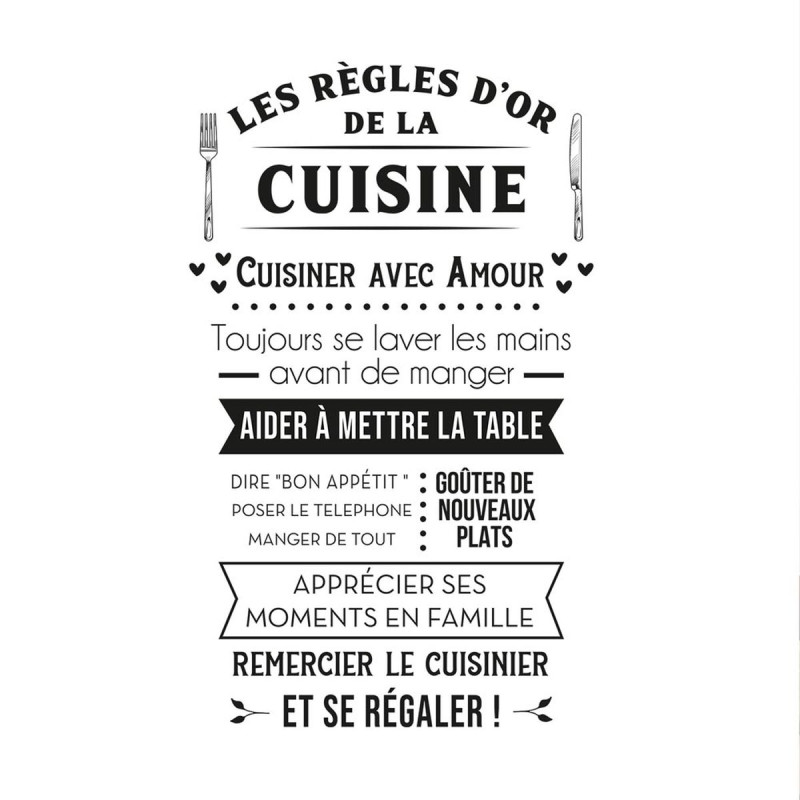 STICKER LES REGLES DOR DE LA CUISINE 50X