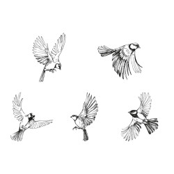 STICKER HIRONDELLES NOIR/BLANC 20X70