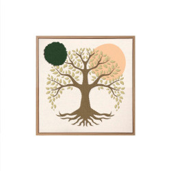 TOILE TUFTEE ARBRE DE VIE 40X40 CM