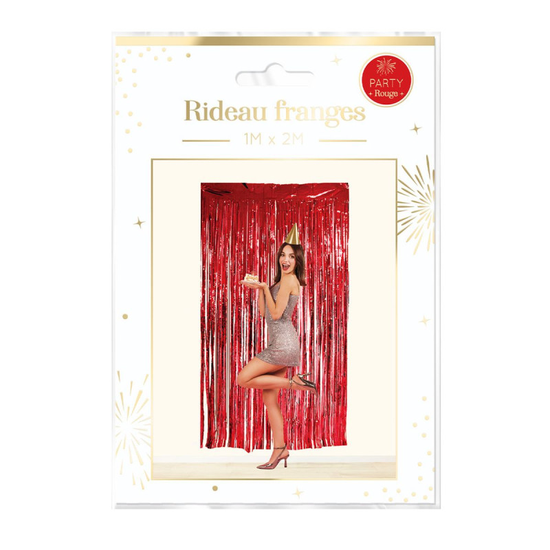 RIDEAU FRANGES PARTY ROUGE