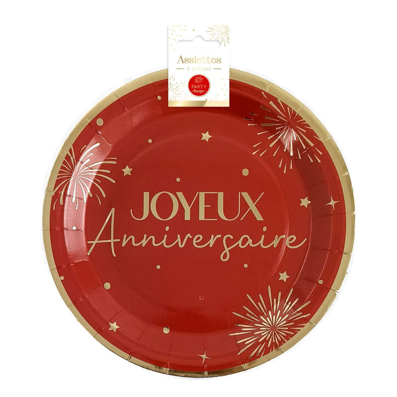 ASSIETTES x6 PARTY ROUGE ASSIETTES x6 PARTY ROUGE