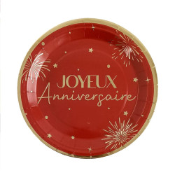 ASSIETTES x6 PARTY ROUGE