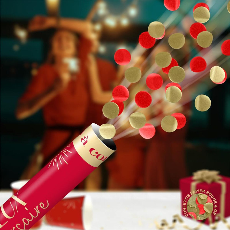 CANON CONFETTIS PARTY ROUGE
