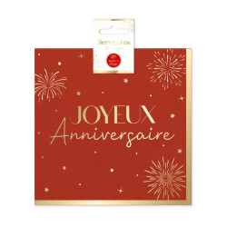 SERVIETTES x10 PARTY ROUGE