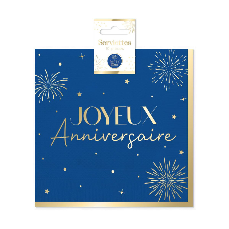 SERVIETTES x10 PARTY BLEU