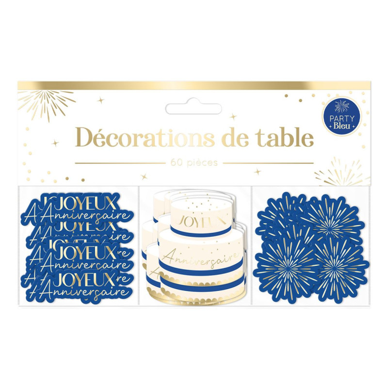 TRIO DECO TABLE PARTY BLEU TRIO DECO TABLE PARTY BLEU
