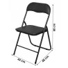 Chaise pliable Pratik en pvc noir Urban Living 45x44xH80cm