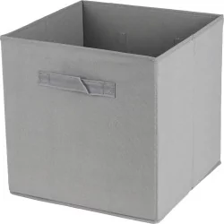 Cesto portaoggetti a cubo in velluto a coste da 29 litri, grigio cemento, Urban Living