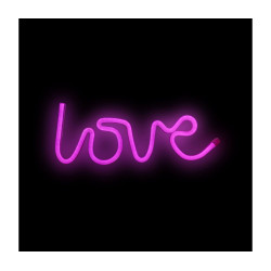 LAMPE NEON "LOVE " ROSE A PILES 34X1,6XH
