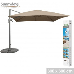 PARASOL LUXE DEC CARRE TAUPE 3X3M 250GR
