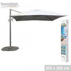 PARASOL LUXE DEC CARRE GRIS CLAIR 3X3M