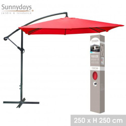 PARASOL DEP CARRE ROUGE 2,5X2,5M