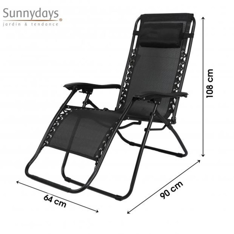 FAUTEUIL PLAYA PALAVAS NOIR FAUTEUIL PLAYA PALAVAS NOIR