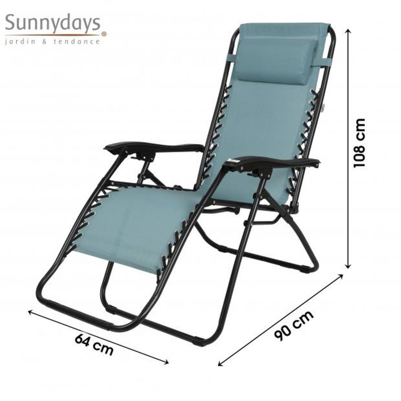 FAUTEUIL PLAYA PALAVAS BLEU GRIS FAUTEUIL PLAYA PALAVAS BLEU GRIS