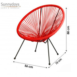 FAUTEUIL "CABANA" FILS ROUGE